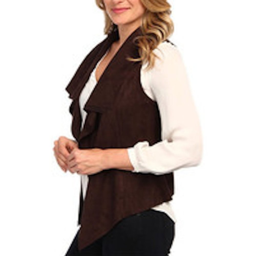 Karen Kane Brown Faux Suede Vest